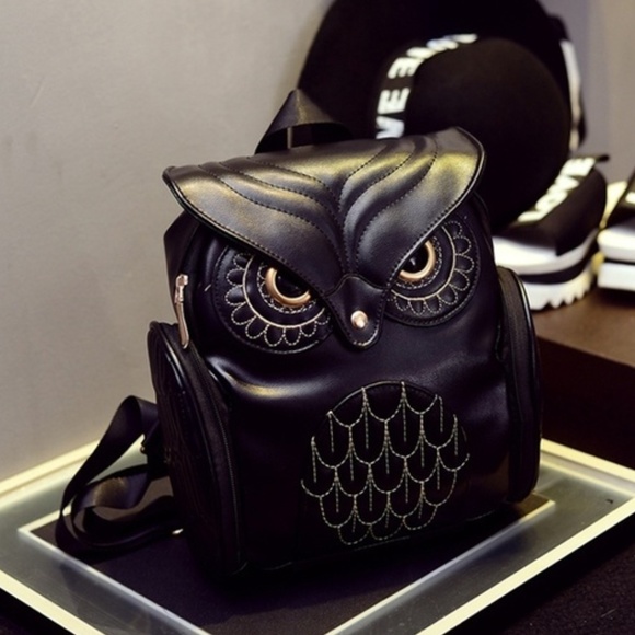 NEW Faux Leather Owl Backpack - Picture 3 of 7